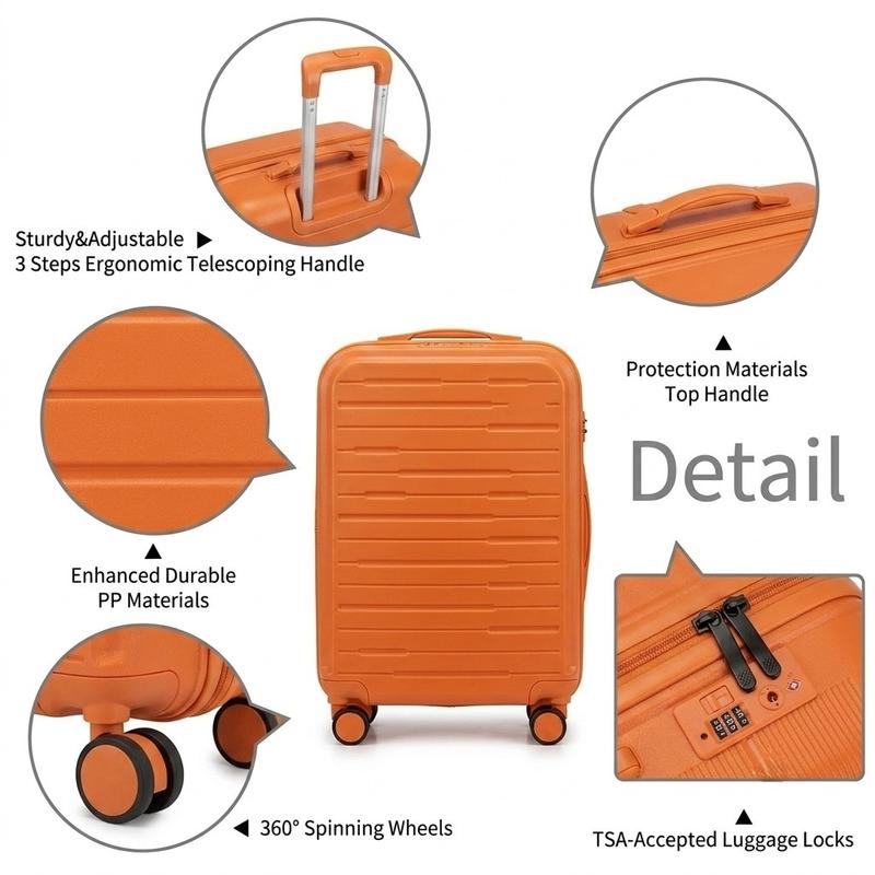 4 Piece Hard Shell Suitcase Set with TSA Lock